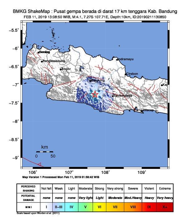 Gempa Magnitudo 4,1 Melanda Kabupaten Bandung