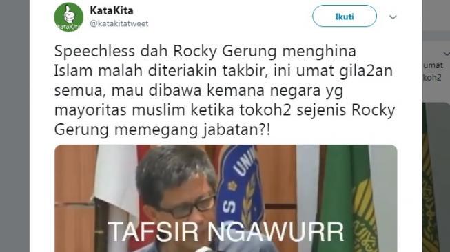 Rocky Gerung Jawab Tudingan Tafsir Ngawur Surah Al Baqarah Ayat 269