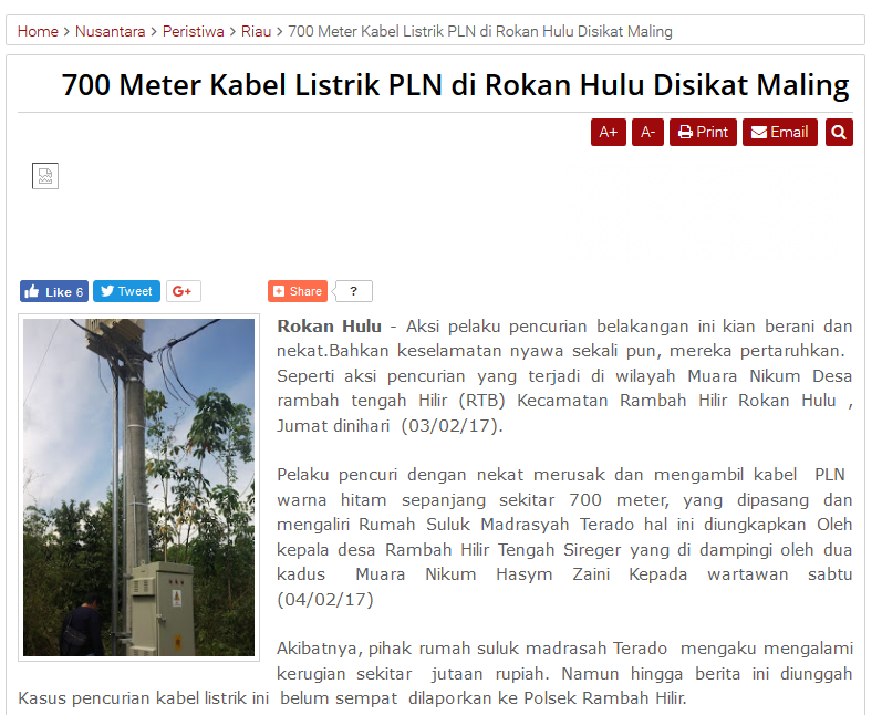 Curi Kabel Listrik PLN di Rambah Samo, Dua Pria Asal Sumut Ditangkap Polisi Rohul
