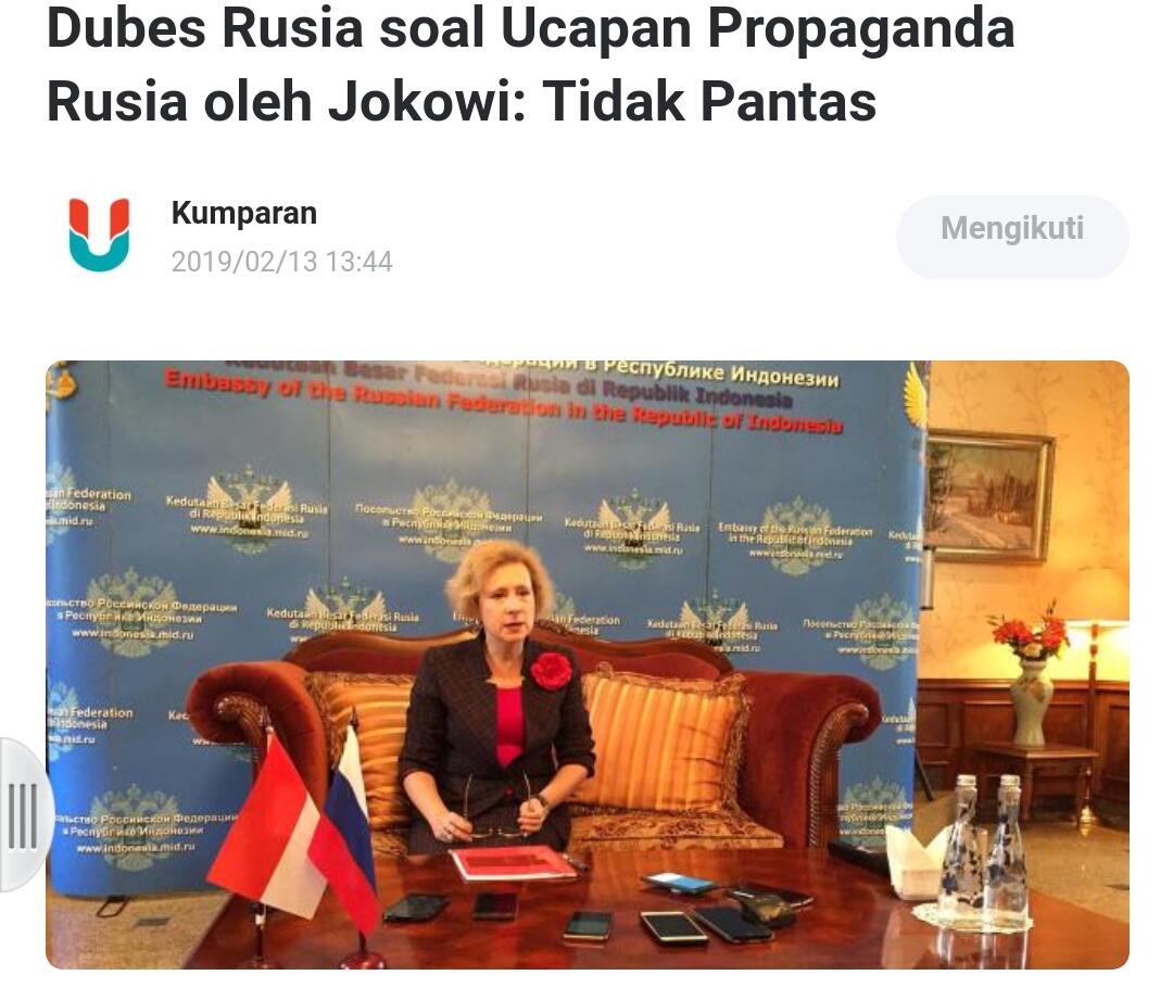 Dubes Rusia soal Ucapan Propaganda Rusia oleh Jokowi: Tidak Pantas