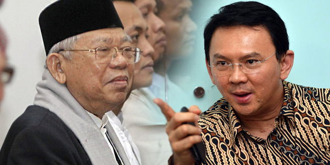 Ma'ruf Amin Dukung Saran JK Tolak Ahok Gabung Tim Jokowi