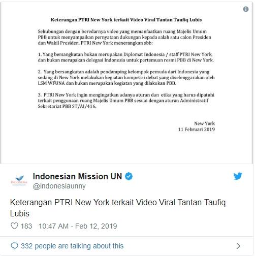 Viral Video Dukungan ke Prabowo di Ruang Sidang PBB, Begini Klarifikasinya