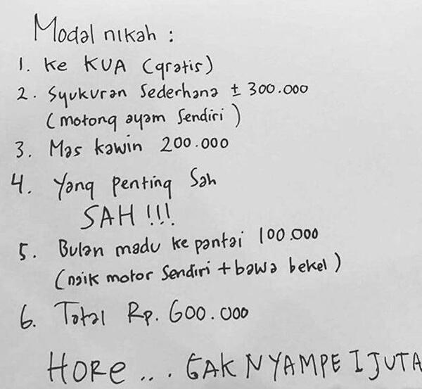 CURHATAN PRIA TENTANG BIAYA NIKAH, NO 7 KOCAK.