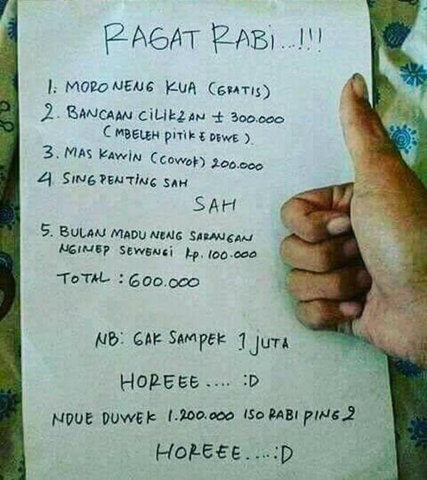 CURHATAN PRIA TENTANG BIAYA NIKAH, NO 7 KOCAK.