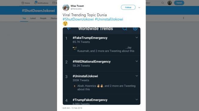 Tagar #ShutDownJokowi Jadi Trending di Twitter, Ada Apa?