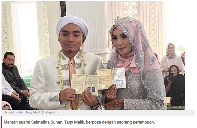 Salmafina Sunan Buka Hijab, Taqy Malik Mesra dengan Perempuan Bercadar