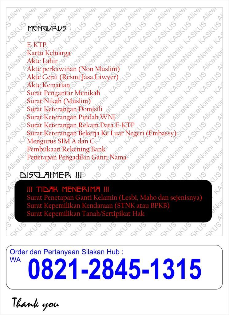 JASA MENGURUS LEGALITAS KEPENDUDUKAN RESMI
