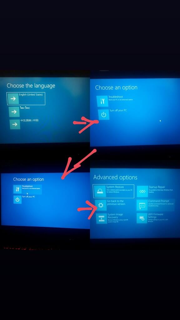 #ASK Windows 10 64bit gagal booting.. muncul option latar warna biru