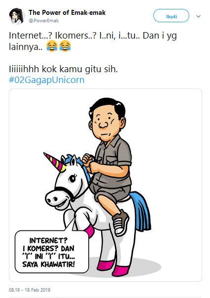 Gara-gara Prabowo Gagal Paham, Netizen Ramai Bikin Meme Unicorn