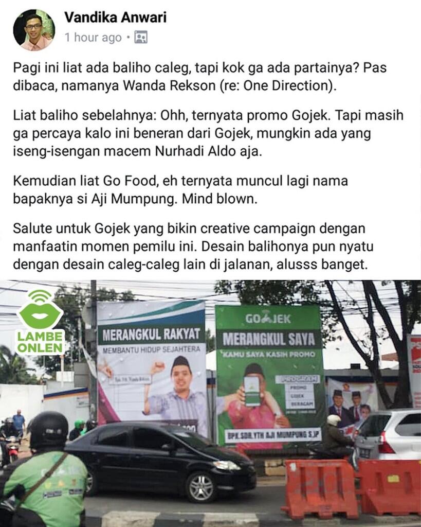 Ini Go-Jek nyaleg di dapil mana ya