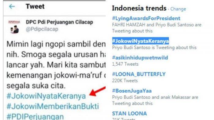 Akun PDIP Cilacap Minta Maaf soal Typo 'JokowiNyataKeranya'