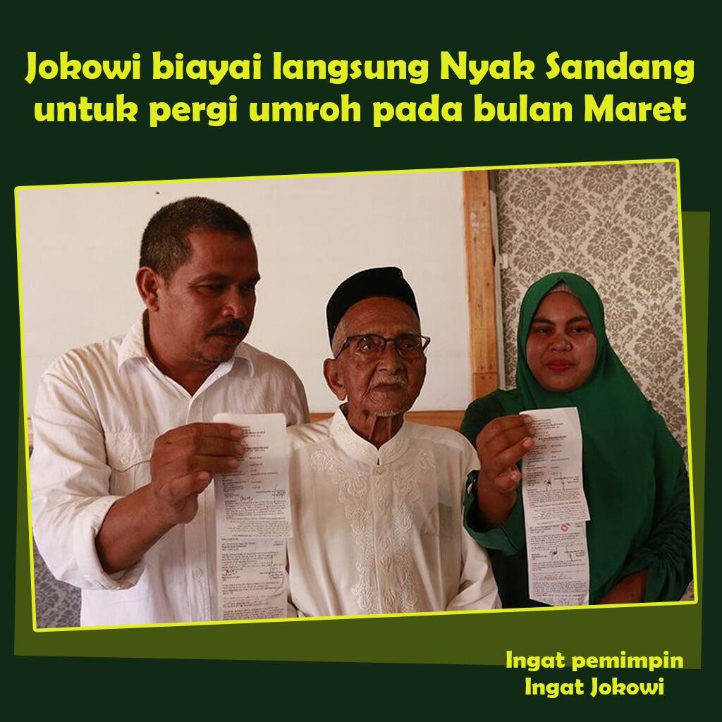 Presiden Jokowi Berangkatkan Nyak Sandang Umrah, Berangkat Bersama Anak dan Menantu