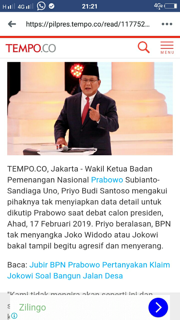 Prabowo Debat Tanpa Data, Timses Tak Menyangka Jokowi Agresif