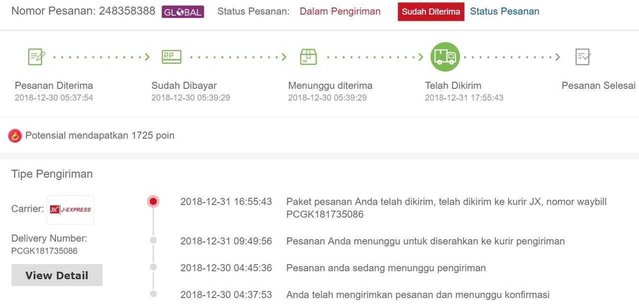 JD.ID / JX express tidak jelas delivery dan processnya dalam 50 hari? 