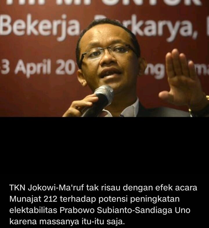 Jurkam Jokowi Soal Massa Munajat 212: Lo Lagi, Lo Lagi