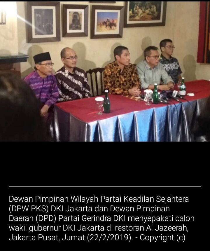 25 Februari, 2 Nama Kandidat Wagub DKI Diserahkan ke Anies
