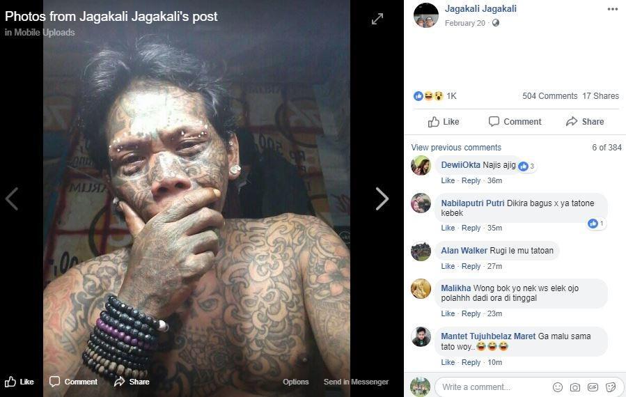 Tampang Seram Penuh Tato, Tapi Mewek Ditinggal Pacar