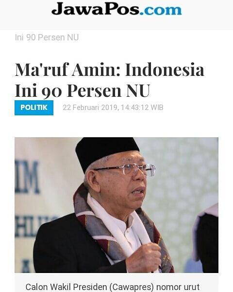 Ma'ruf Amin Tuding Jawa Barat Paling Kuat Hoaksnya