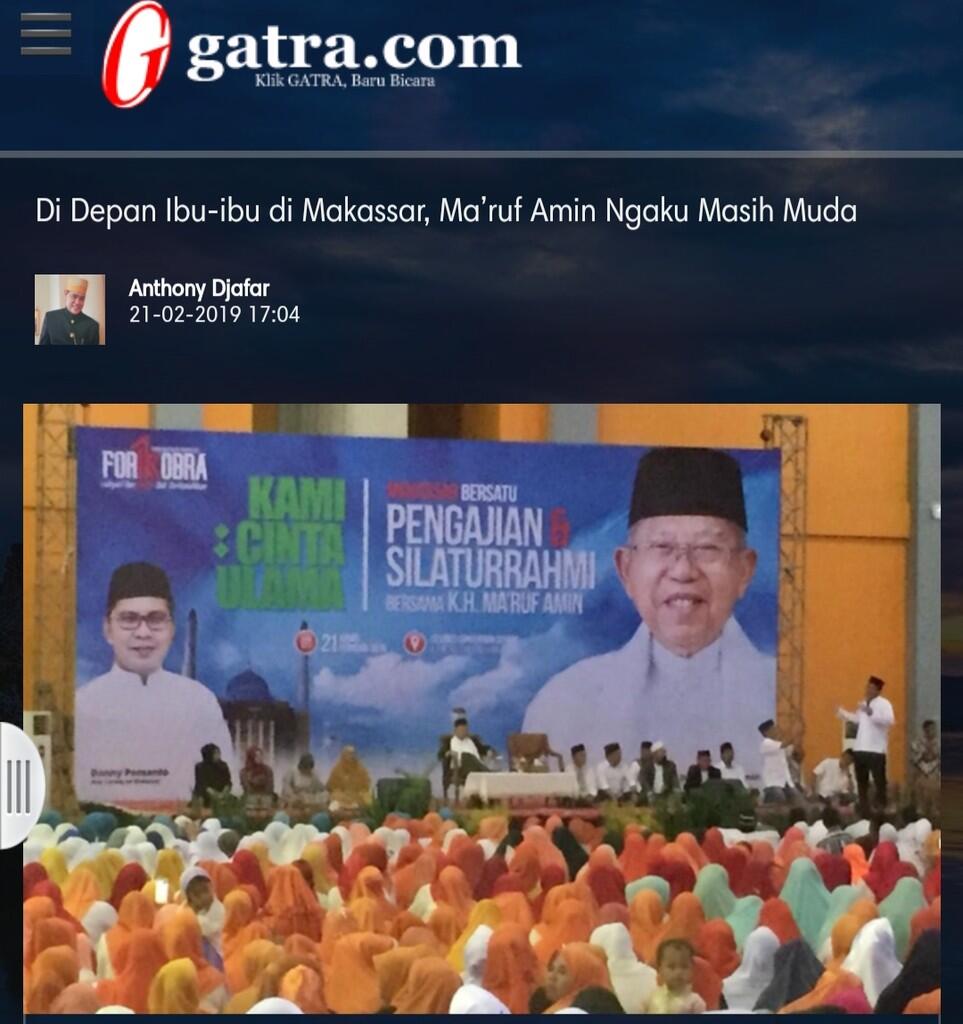 Di Depan Ibu-ibu di Makassar, Ma’ruf Amin Ngaku Masih Muda