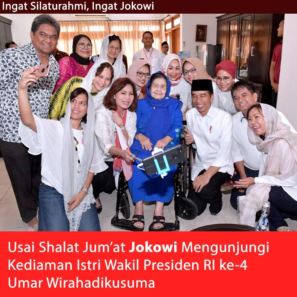 Usai Salat Jumat, Jokowi Bersilahturahmi dengan Istri Wapres RI ke-4