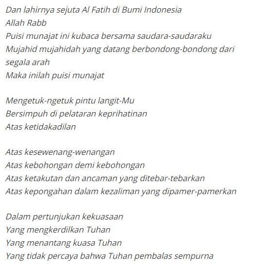 Kritik terhadap 'Puisi Munajat 212' Neno Warisman