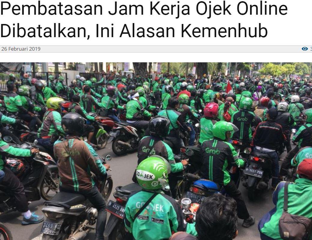 Jam Kerja Ojek Online Dibatasi?