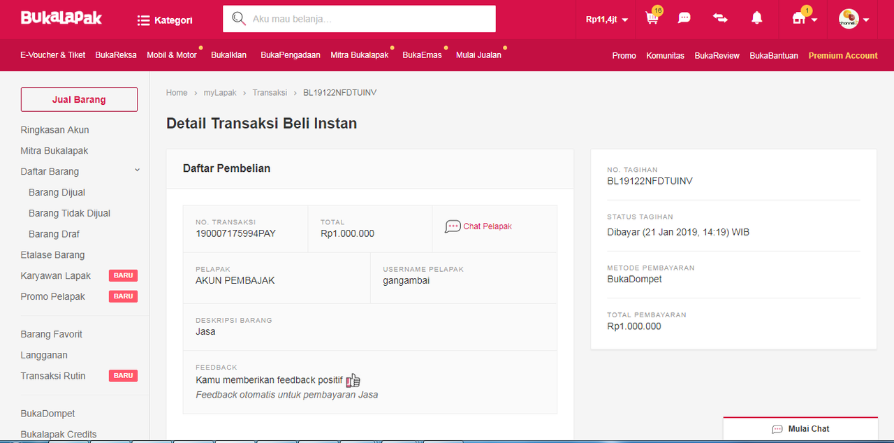 Account Seller Bukalapak Di Bobol dari Transaksi via Bukadompet