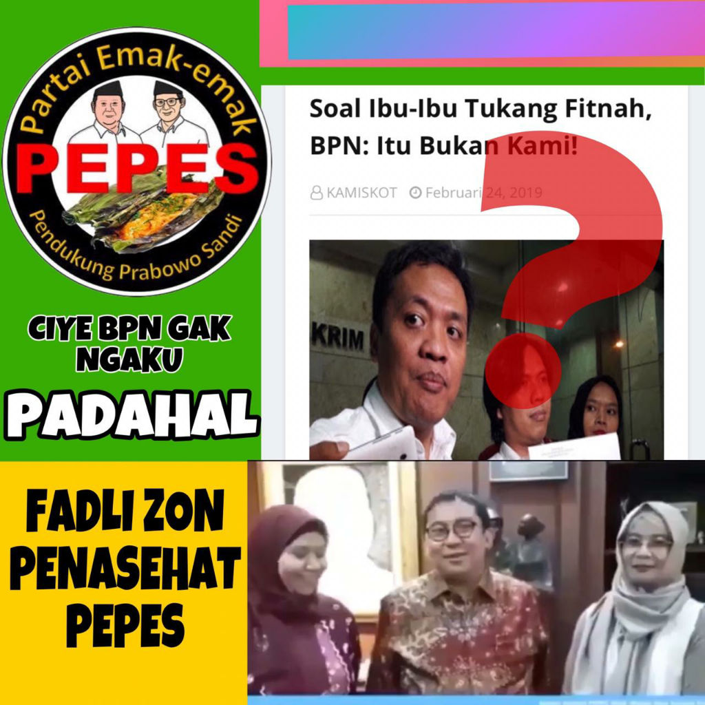 Ironi BPN Prabowo-Sandi, Akui PEPES Relawan Tapi Mengelak Kampanye Hitam