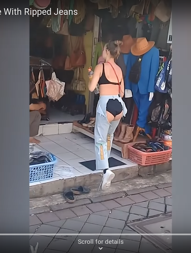 Jalan-jalan di Bali Pakai Jeans Sobek dan Bokong Terlihat, Bule Ini Viral