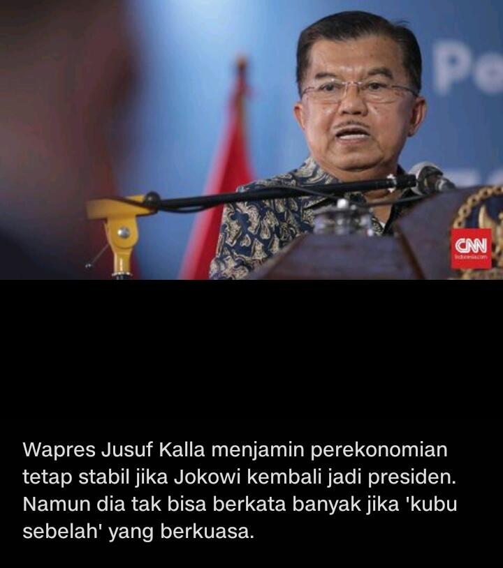 JK Tak Bisa Jamin Ekonomi Stabil Jika Prabowo Menang Pilpres