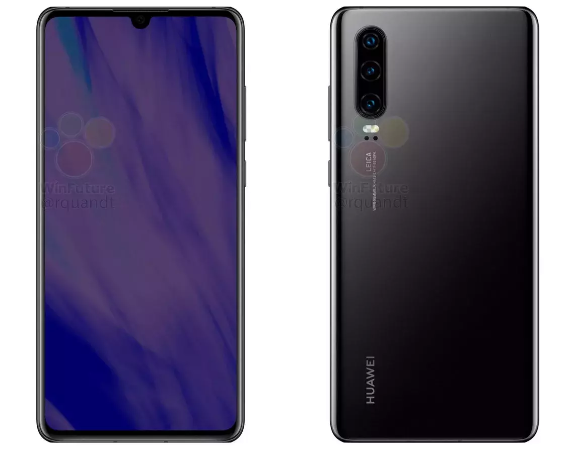 Hasil Render Huawei P30 Pro, Notch Baru dan Empat Kamera Belakang