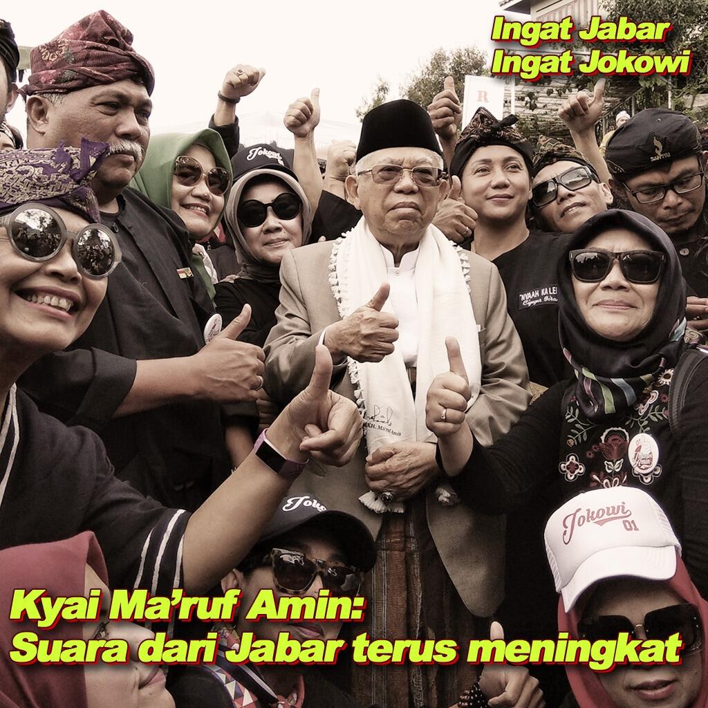 Ma'ruf Amin Klaim Perolehan Suara di Jawa Barat Terus Naik