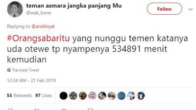 KOCAK!! 5 Pengertian Orang Sabar Itu Menurut Netizen Indonesia, Nomor 3 Bikin Miris