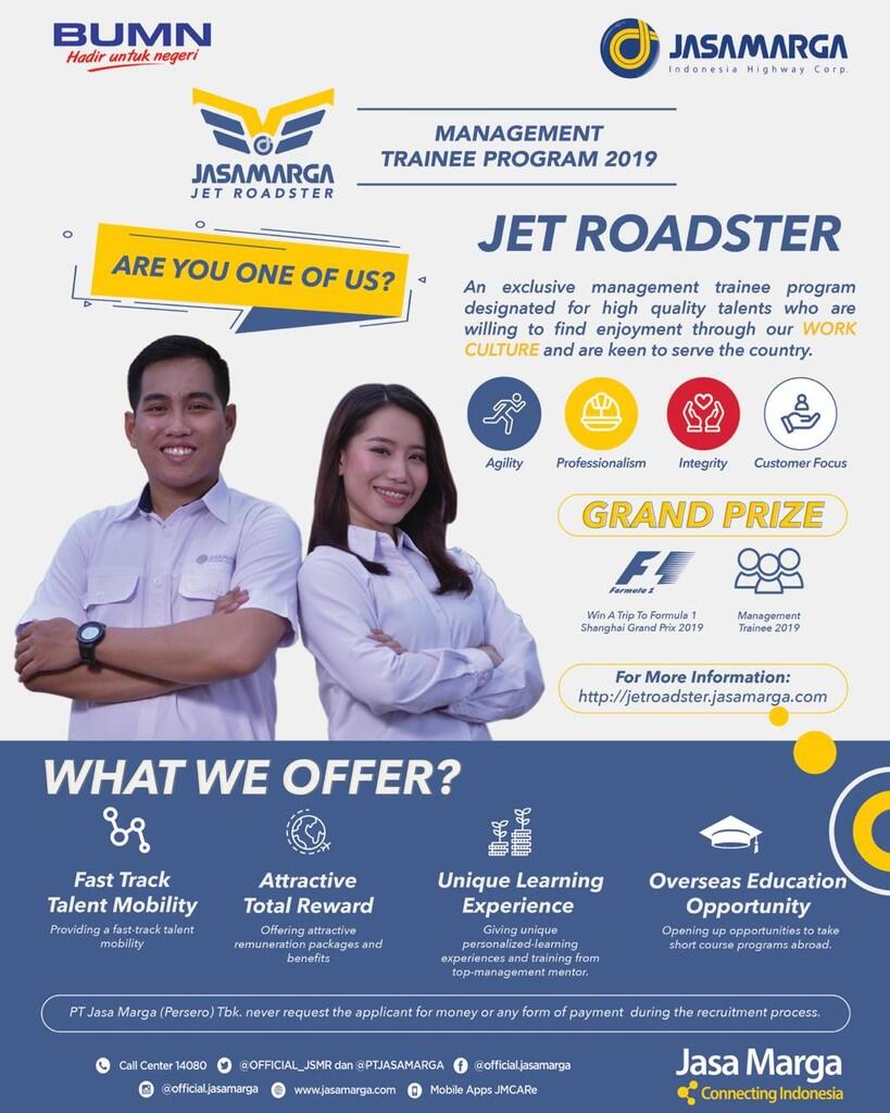 Rekrutmen Jet Roadster Jasa Marga 2019