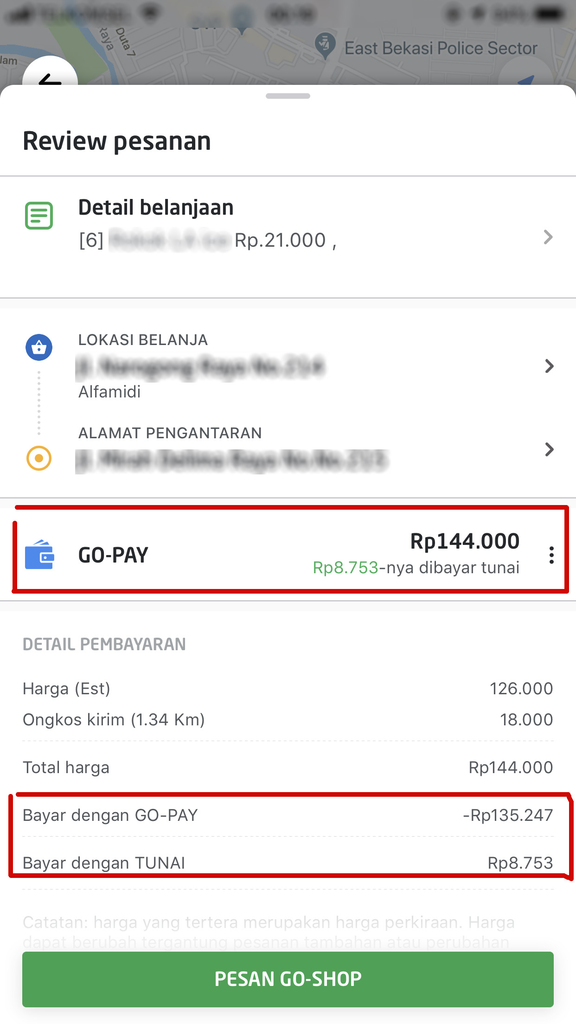 GOSHOP GOPAY GOJEK yang BURUK