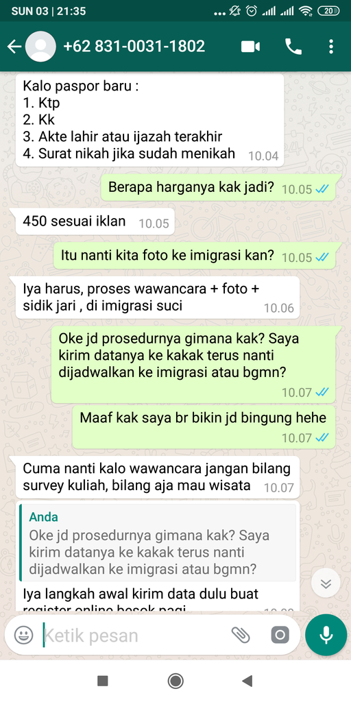 Hati hati dengan calo passport