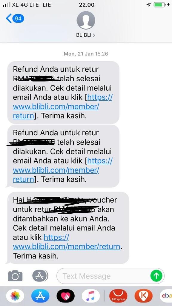 Kecewa pelayanan CS BLIBLI.COM voucher refund 12.499.000 diganti 10 juta saja ???