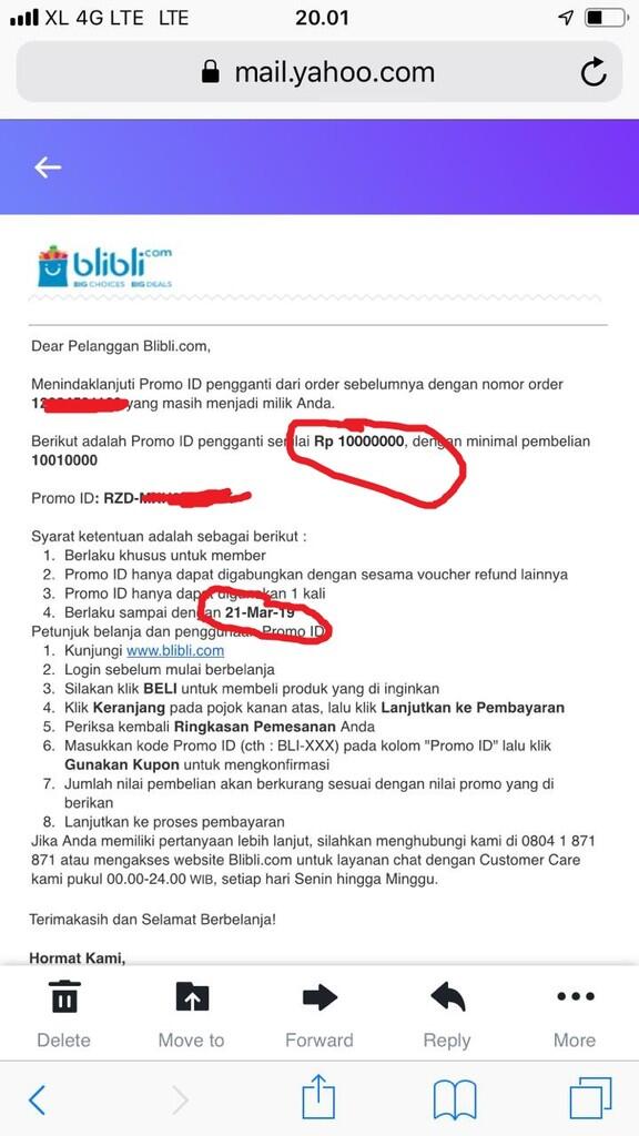 Kecewa pelayanan CS BLIBLI.COM voucher refund 12.499.000 diganti 10 juta saja ???