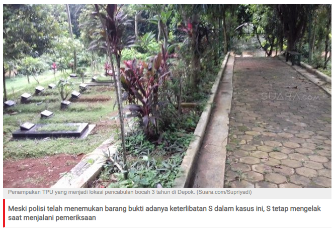 Terkuak, Pelaku Pencabulan Bocah di Kuburan Ternyata Ayah Kandung