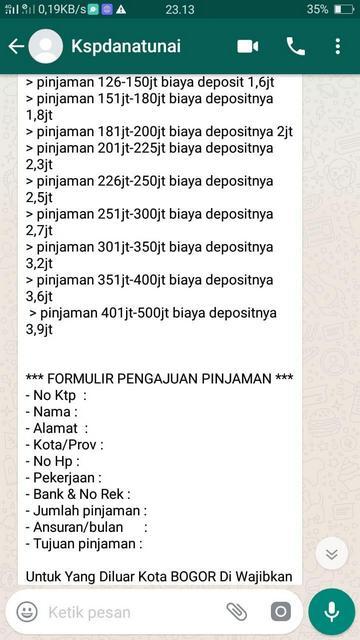 Penipuan Pinjaman Online KSP Dana Tunai