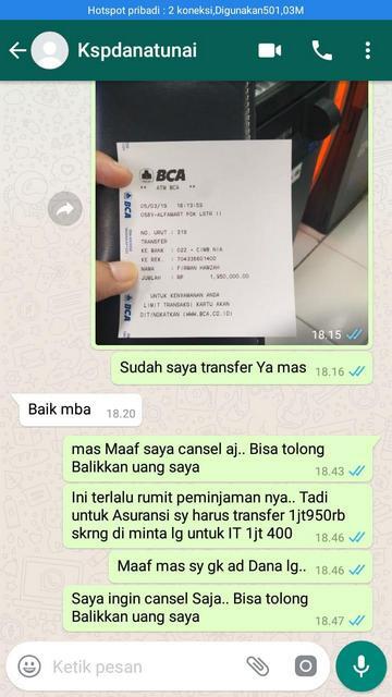 Penipuan Pinjaman Online KSP Dana Tunai