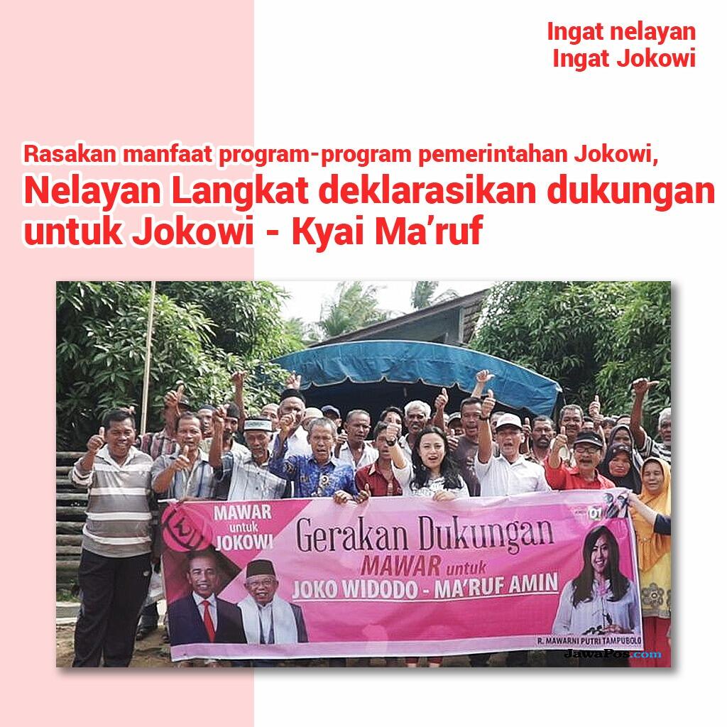 Nelayan di Langkat Deklarasi Dukung Jokowi di Tengah Laut