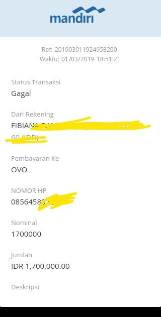 Top Up OVO gagal saldo berkurang