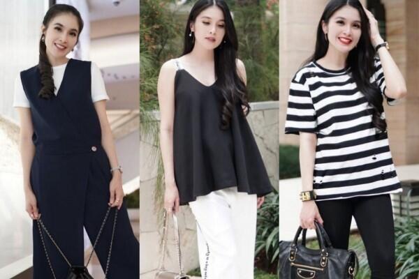 Inspirasi Busana Black & White Ala Sandra Dewi!