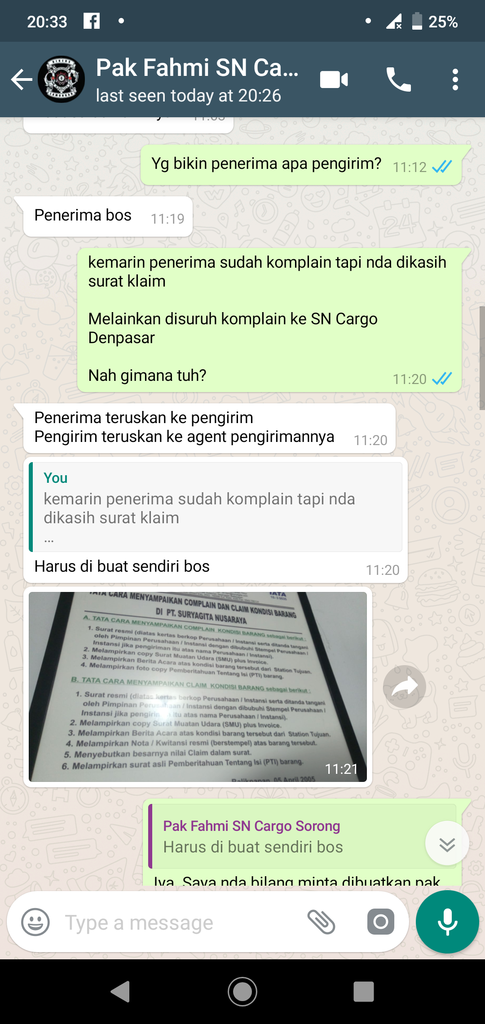 Barang Rusak di SN CARGO, Tapi pihak SN CARGO main lempar-lemparan