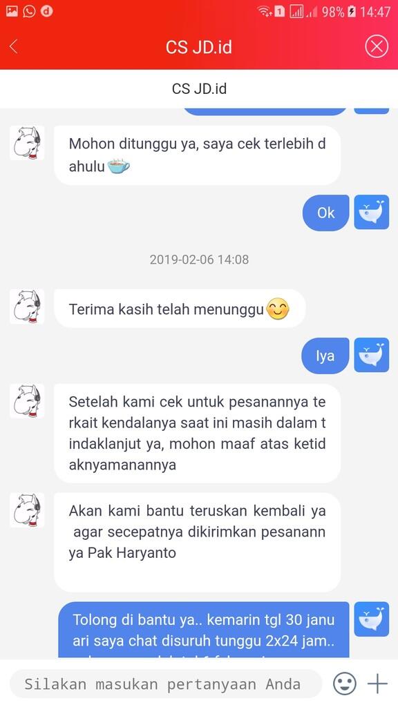 Jd.id penipu barang 4 bulan tidak dikirimkan