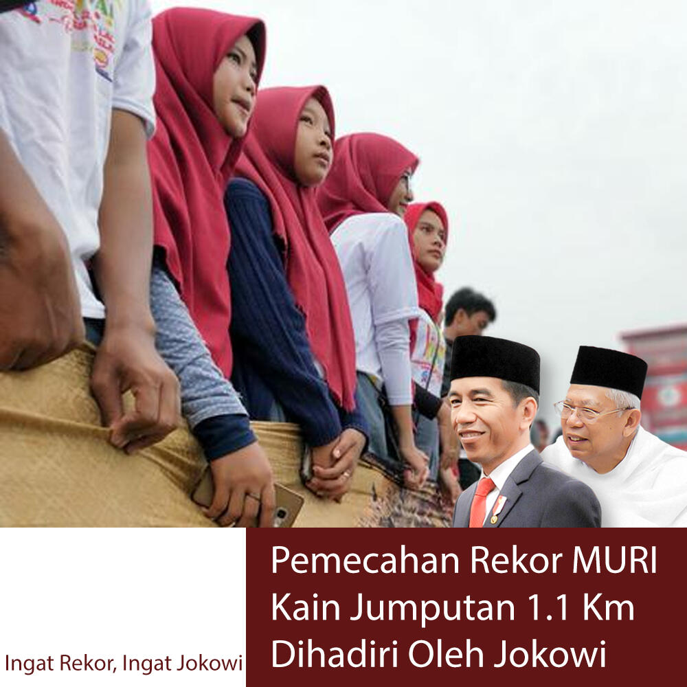 Sambut Jokowi, Pembentangan Kain Jumputan Sepanjang 1,1 Km Pecahkan Rekor MURI