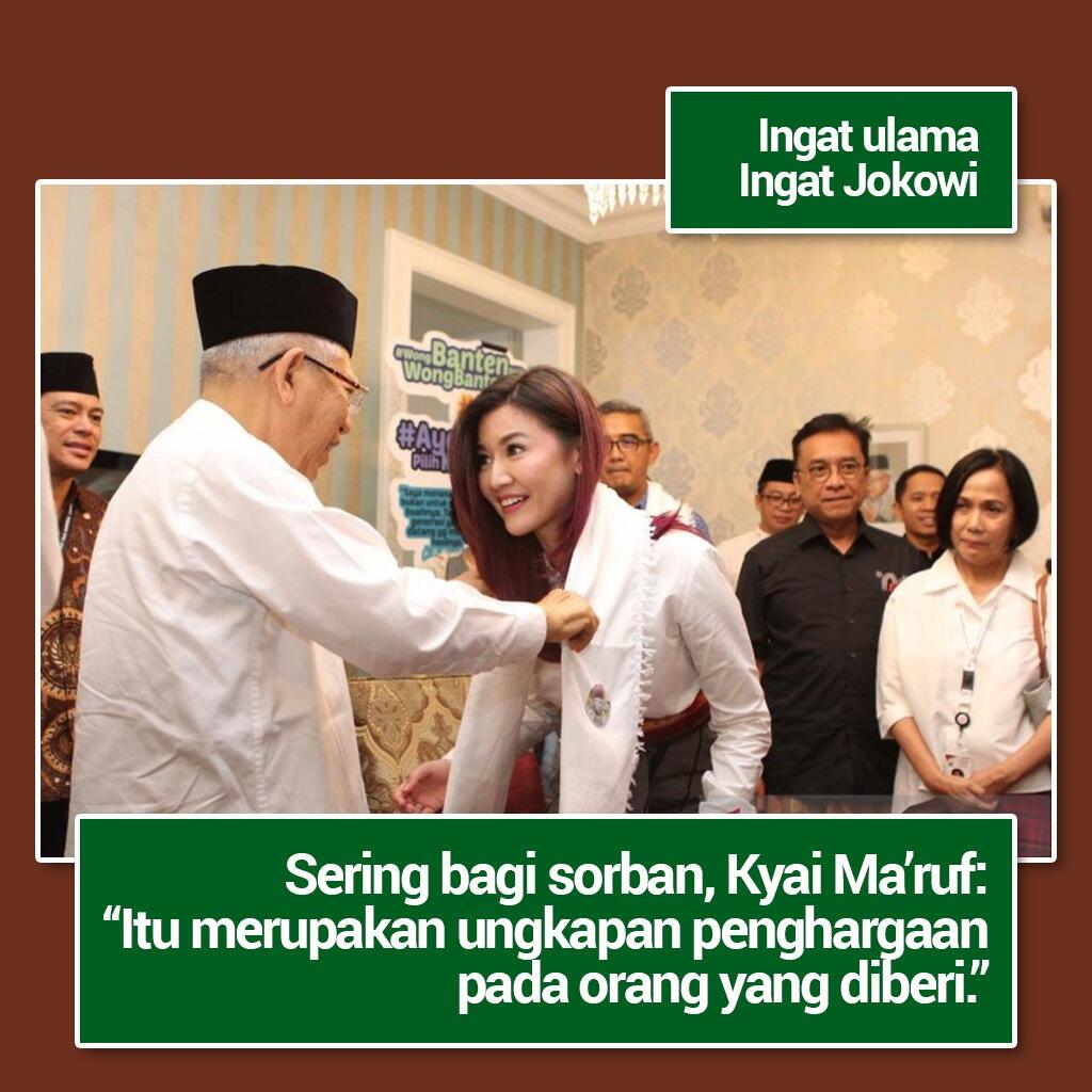 Ma'ruf Amin Ungkap Alasan Beri Serban kepada Pendukungnya