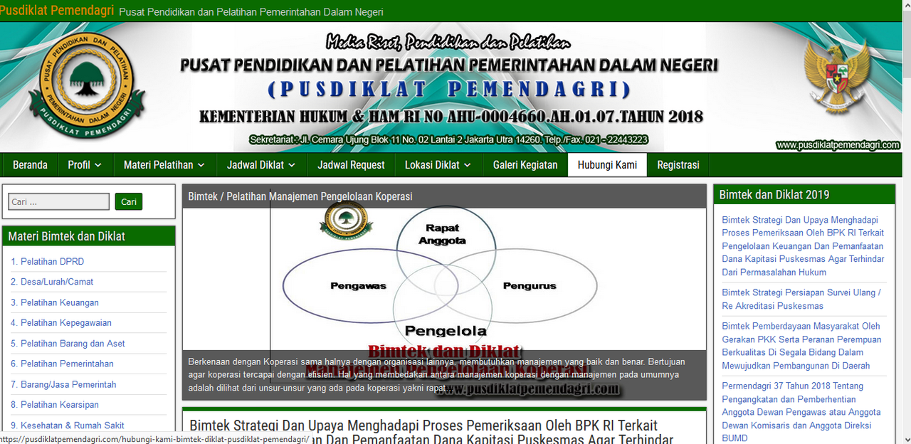 Info Visi Misi Pusdiklat Pemendagri 2019