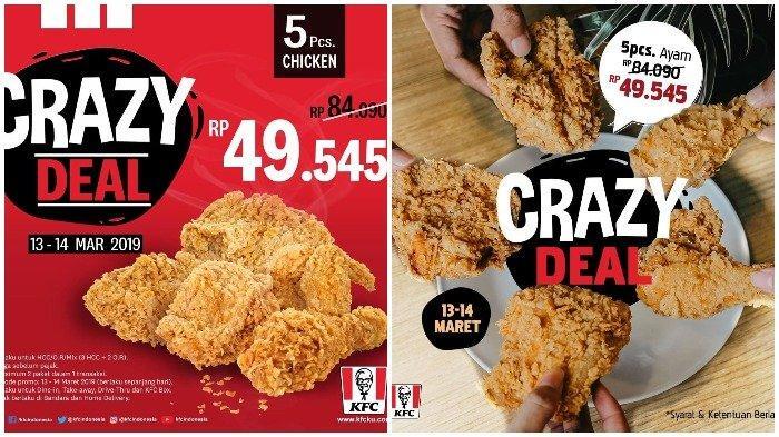 Hari Terakhir Promo KFC Crazy Deal, Cuma Rp 50 Ribu dapat 5 Potong Ayam Krispi